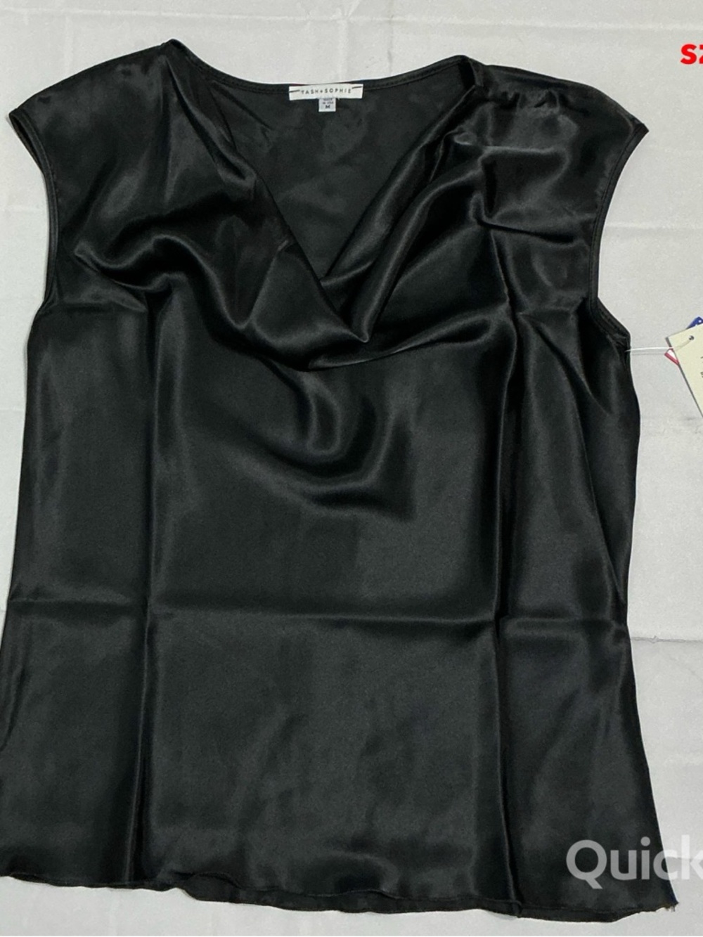 M - NWT Black Cowl Neck Satin Slip Top